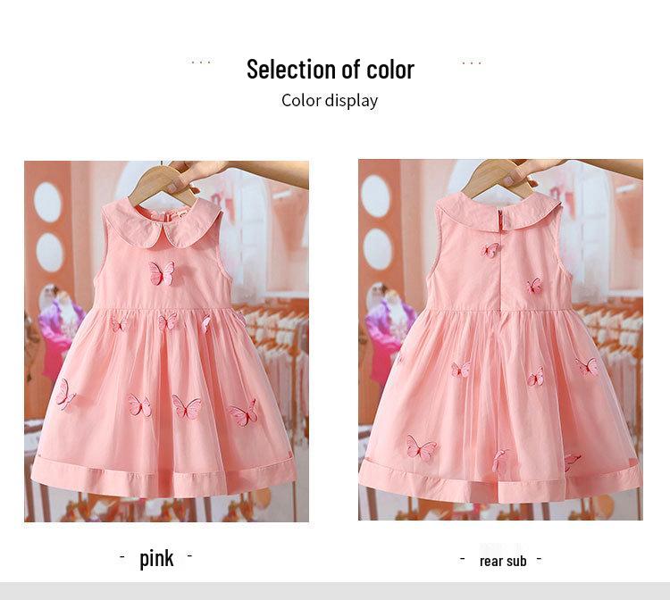 2025 Mädchen Besticktes Sommer Prinzessin Mesh Kleid