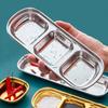 Stainless Steel Dipping Tray with 3 Compartments Easy To Clean Stackable Sauce Bowl Organizer Rack Tableware