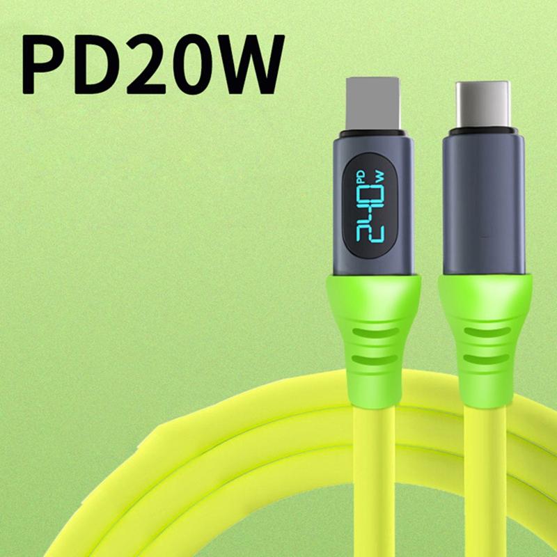 240W Super Fast Charging Cables 6A PD Type C Digital Display High-speed Data Transfer Cord USB Type-c To C Wire For IPhone 17Pro