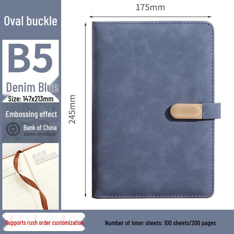 A5 Custom Logo Thickened B5 Diary with Buckle for Business Office