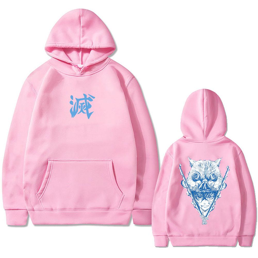Anime Demon Slayer Hashibira Inosuke Graphic Hoodie Men Women Casual Vintage Oversized Streetwear Unisex Fleece Hoodies