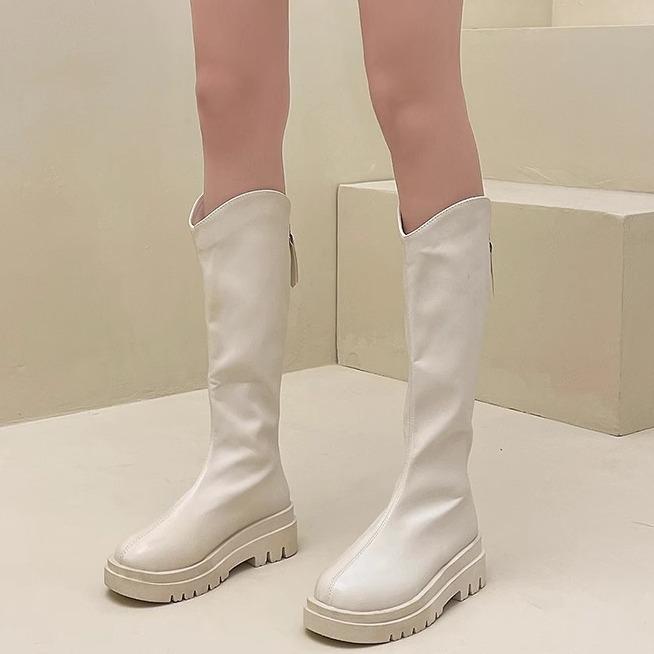 Fashion Versatile But Knee Boots Women's 2025 Summer New Retro Thin Small Thick-soled Heightening Knight Boots