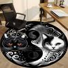 1pc Yin Yang Cats Chair Carpet for Office, Round Non Slip Durable Large Size Office Carpet, Suitable for Office