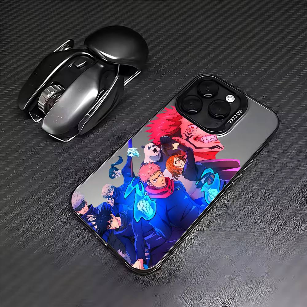 Jujutsu Kaisen Gojo Satoru Phone Case For iPhone17,16,15,14,13,12,11 Plus,Pro Max Colored Silver Plated Inside Cover