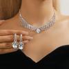 Ensemble Collier Boucles d'Oreilles Exquis Ensemble Collier Cristal Brillant Ensemble Bijoux Strass Mariage Banquet