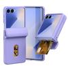 Huidachtig Harde Schaal met Scharnierbescherming Telefoonhoesje voor Samsung Galaxy Z Flip 7 Flip7 5G Kaarthouder Beschermhoes