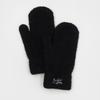 RECLOW FLUFFY LOGO MITTEN GLOVE BLACK
