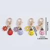 Compact Lightweight Key Holder with Lucky Charm and Flower Pattern for Travelers and Commuters Portable Keychain Set