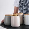 Nordycki Minimalistyczny Ceramiczny Słoik do Przechowywania z Drewnianą Pokrywką Szczelny Słoik Artykuły Kuchenne Cukier Kawa Herbata Różne Zboża Szczelny Słoik YLE591
