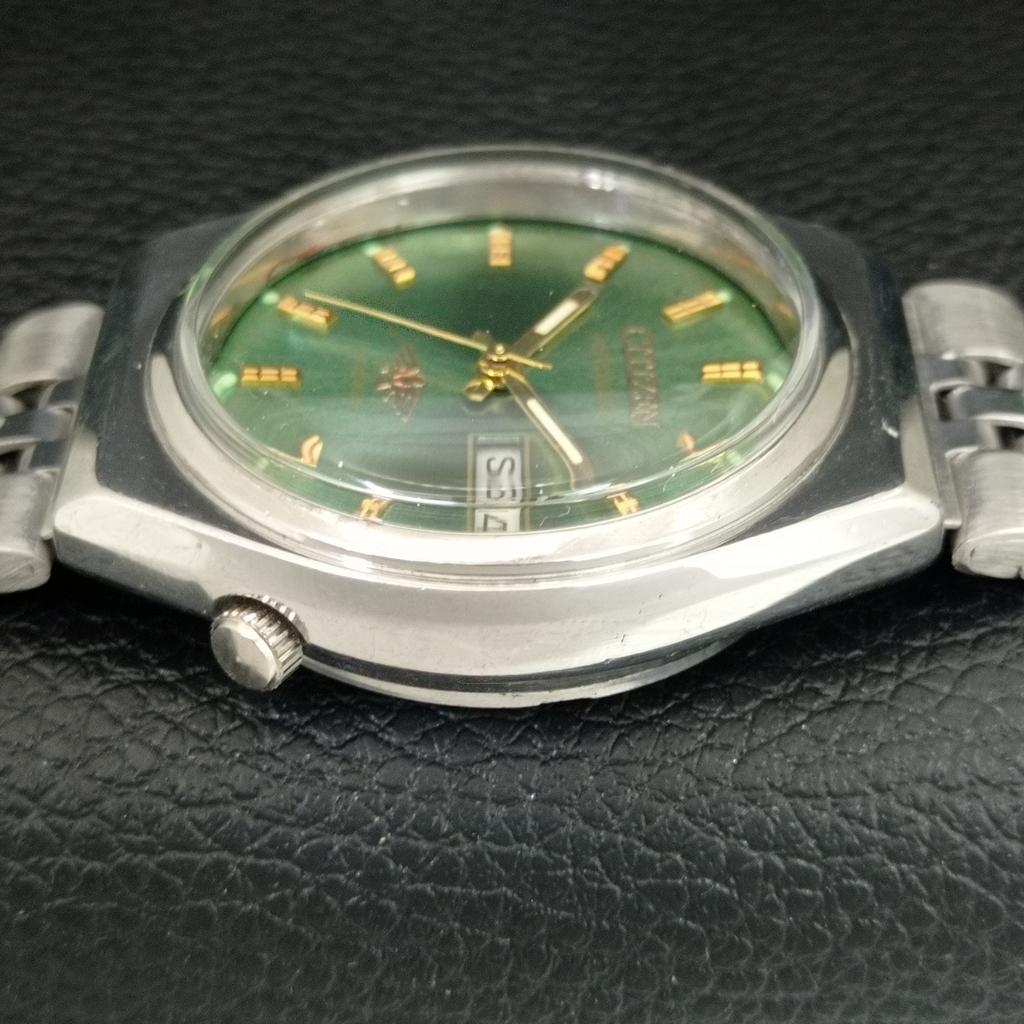 GENUINE VINTAGE CITIZEN AUTOMATIC 8200 JAPAN MENS GREEN DIAL WATCH a709334-1