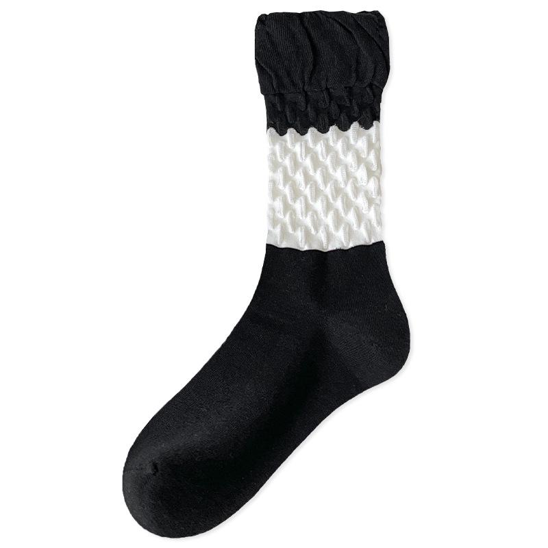 Acheng Women s Spring-Summer Thin Breathable Mid-Calf Ruffle Socks One Size
