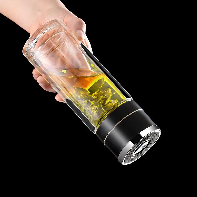 YUZUN Double-Wall Glass Tea Infuser Travel Mug
