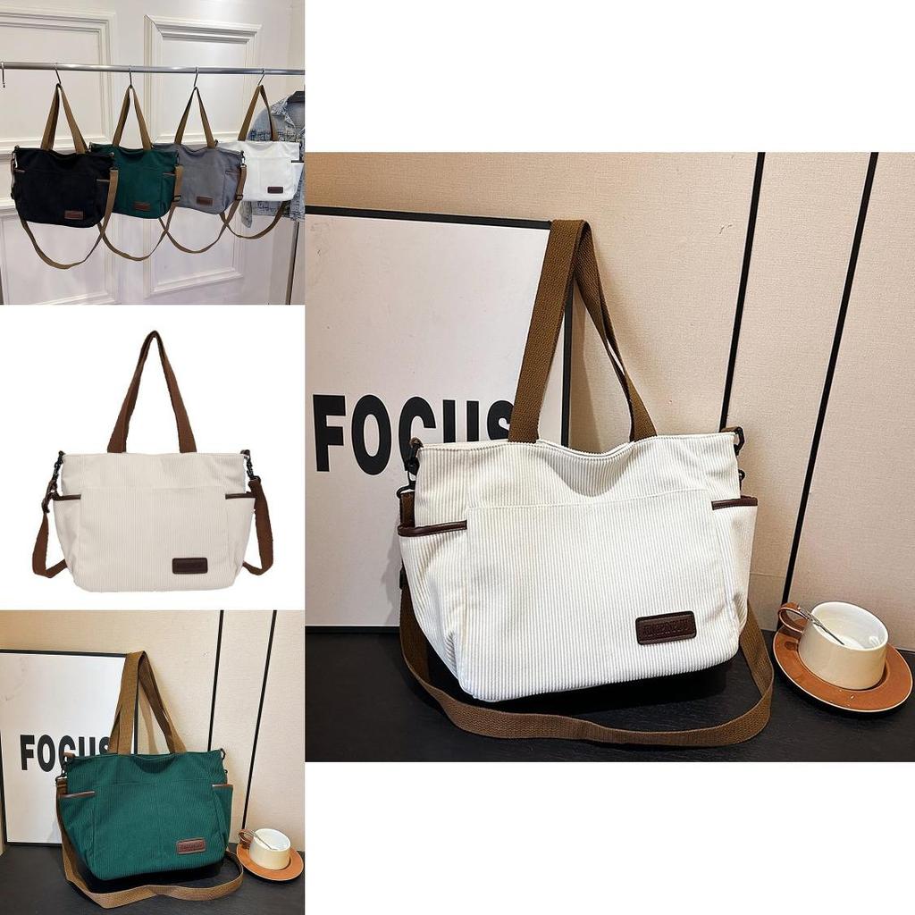 Spacious Canvas Shoulder Bag For Women In Stylish Minimalist Urban Design Ideal For Casual Travel