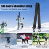 Nylon Skiing Pole Shoulder Hand Carrier Adjustable Lash Handle Straps Buck Hook Loop Protecting Black Nylon Ski Handle Strap Bag
