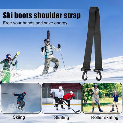 73cm Handle Fastener Straps Thickened Ski Boots Carrying Leash Portable Fixing Protect with Hook for Men Women Skiing Equipment