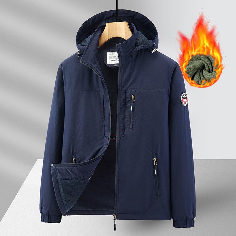 Spring and Autumn Male Middle-aged Mountain Waterproof Hood Off Sleeve Jacket Functional Outdoor Quick-Drying Multi-Bag Jacket