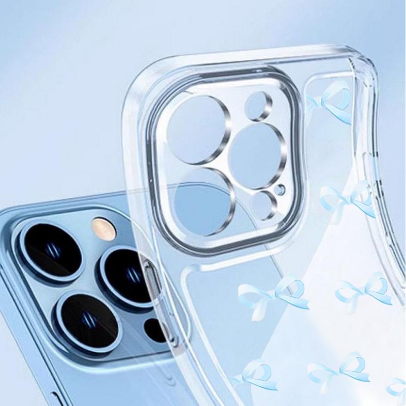 Carcasă de telefon din silicon moale cu model cu fundă pentru iPhone 16E 16 Pro Max 15 Pro 14 13 12 11, transparentă, rezistentă la șocuri