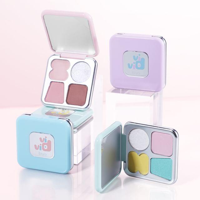 biya - Joyful Dream 4-Color Eyeshadow Palette - 4 Types DO04# Aurora Green - 5g