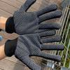 Full Finger Anti-Slip Gloves, Thin Gloves | Black with White Dots, Lightweight And Durable Gardening Gloves