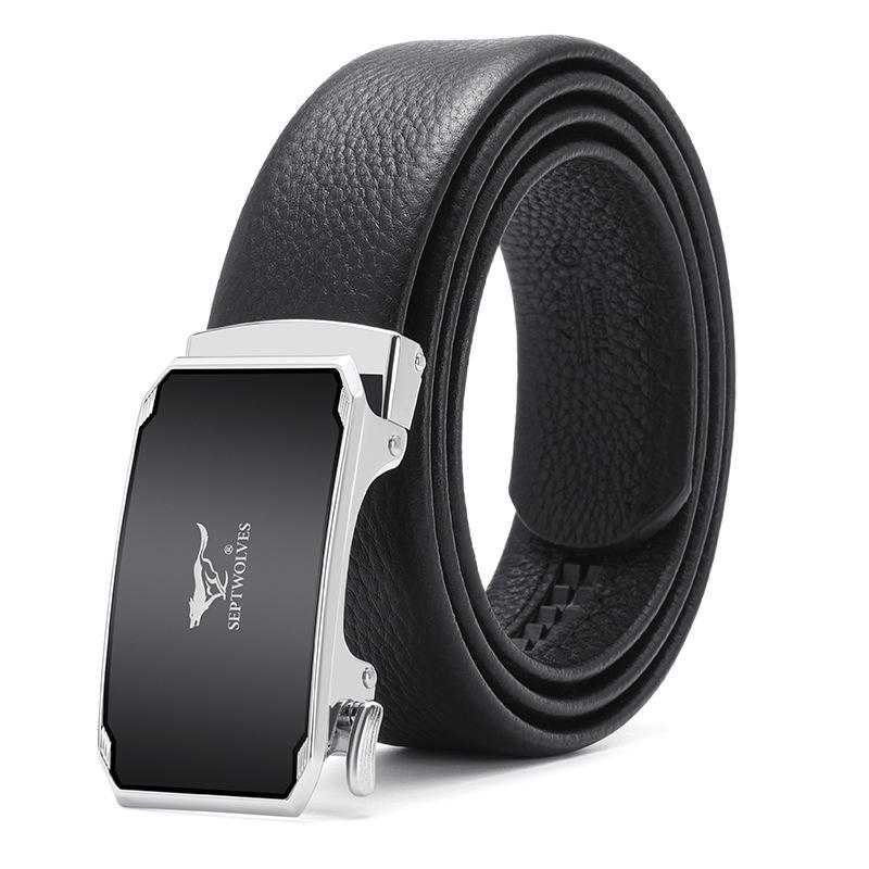 Belts for Men's Business Automatic Buckle Belt Head Layer Cowhide Belt Gift Versatile Belt