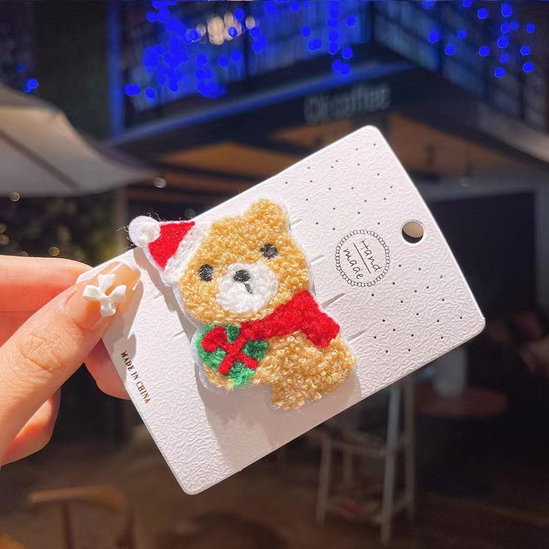 

Европейские и американские детские рождественские аксессуары для волос - милые мультяшные заколки для волос, рождественская елка, заколки для волос со снеговиком, заколки-бантики