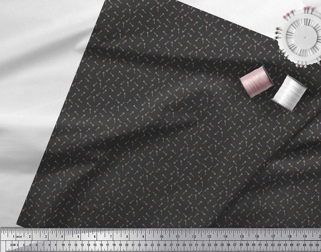 Soimoi Japan Crepe Satin Fabric Key Shirting Fabric Prints By Metre 42 Inch