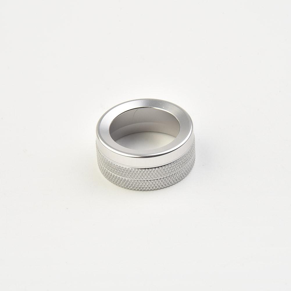 2x Silver Car Volume Radio Knob Covers Set For Porsche 911 For Macan 718