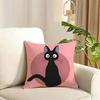 New Little Black Cat Cute Couple Cushion Cover Reversible Plush Pillow Cover Soft Fluffy Home Decor for Sofa Bedroom