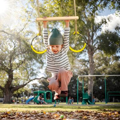 Swing Set Rings Jungle Gym Climbing Gymnastic Ring Monkey Obstacle Course Balance Game Sensory Playground Equipment for Teens