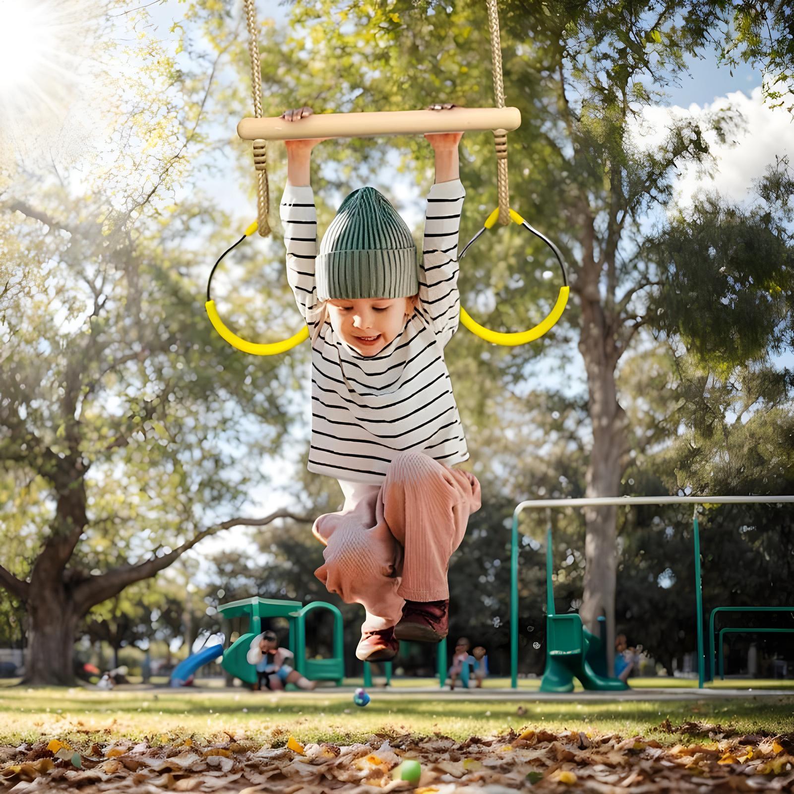 Swing Set Rings Jungle Gym Climbing Gymnastic Ring Monkey Obstacle Course Balance Game Sensory Playground Equipment for Teens cm