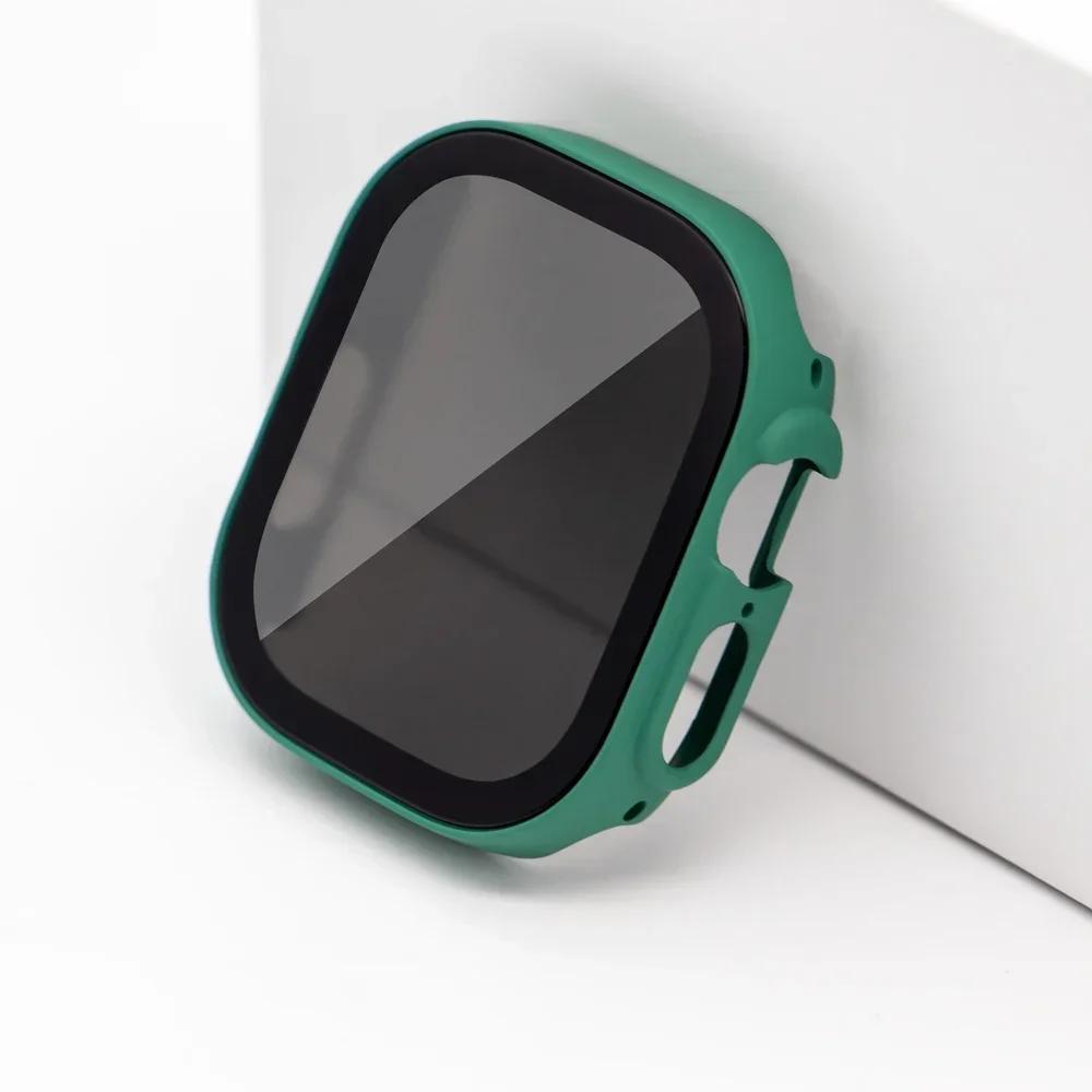 

Приватне скло+Чохол для Apple Watch 49мм 45 41 44 40мм Загартоване Захисне скло від підглядання для IWatch11 10 8 7 6 5 4 9 Кришка 42mm for 3 2 1 зелений