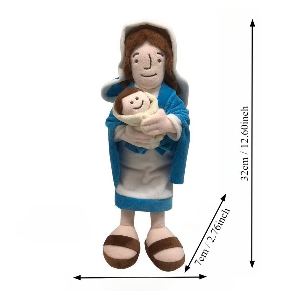 Maria Plüsch Jesus Spielzeug PP Baumwollfüllung Andächtige Dekoration Kinder Festival Geschenke