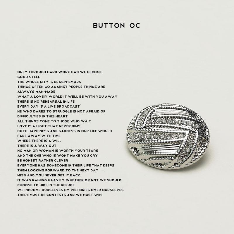 5Pcs Oval Buttons With Diamond Leather Coat Buttons, Small Fragrance European And American Style Double-Sided Nylon Suit Jacket Metal Buckle