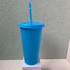 710ml Reusable Plastic Tumbler With Straw Colorful Large Capacity Cup Iced Coffee Smoothie Bubble Tea