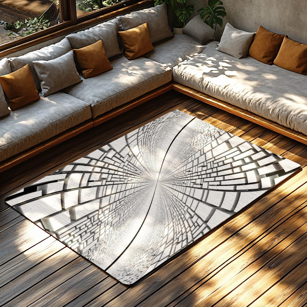 Tuniu Geometrischer Unregelmäßiger 3D-Effekt Teppich Moderner Wohnzimmerteppich Bodenmatte
