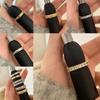 Copper Geometric Zircon Open Ring Womens Stylish Accessory For Office Wear