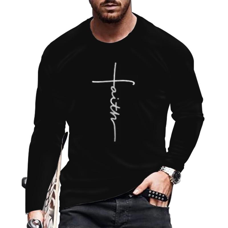 Men's 3D Printed Long Sleeve Casual Fashion Crew Neck T-Shirt Sports Daily Comfort Light Breathable Quick Drying Top