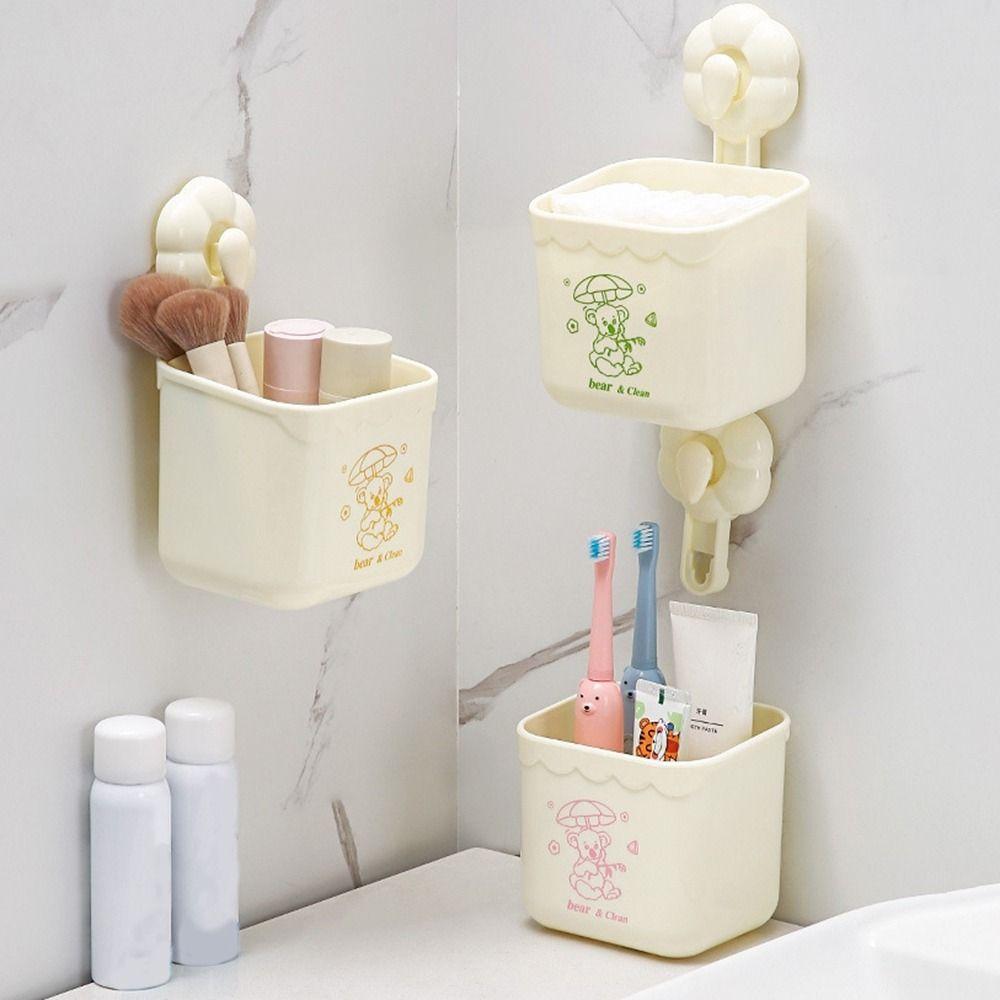 

Пластиковый контейнер для хранения на присоске, органайзер для кистей для макияжа без проколов, контейнер для хранения полотенец для лица для дома