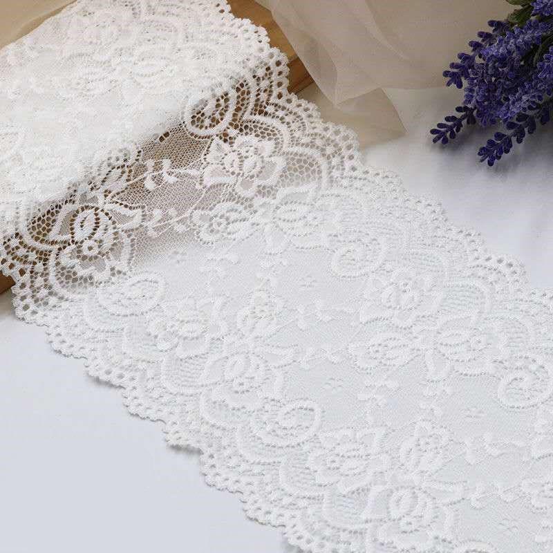 15cm Wide Soft Elastic Lace Trim for Skirts - Multi-color Options Available