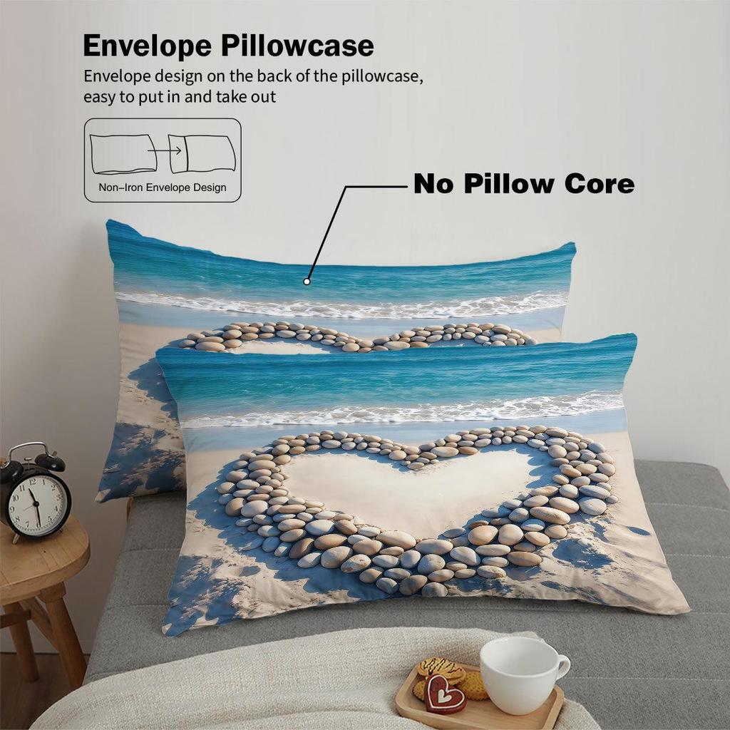 TEMU Starfish Shell Beach Ocean 3-Piece Duvet Cover Set