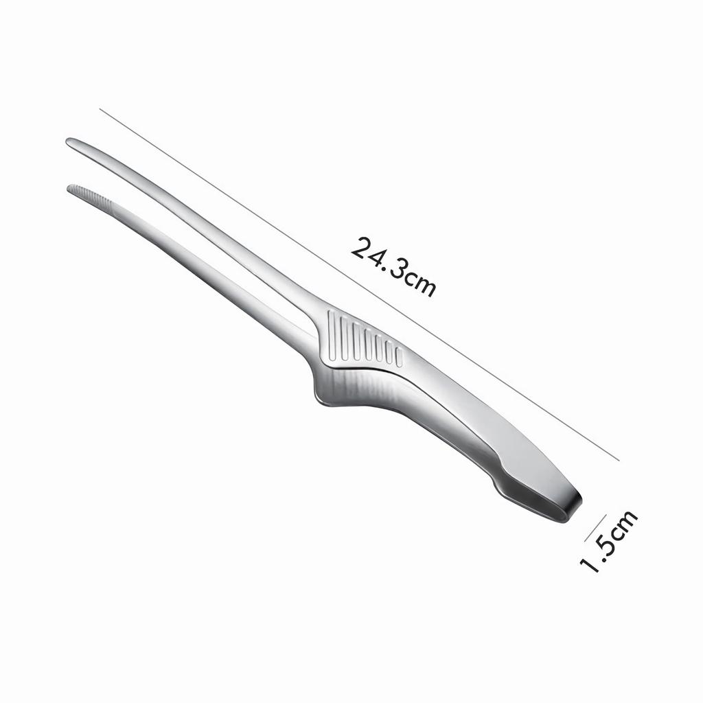 LLiKZio Edelstahlzangen für Yakiniku, Camping, BBQs, Gewürze, Kochen, Braten und Pasta (2er Set) 24cm, Schlank, Grifffreundlich, Rutschfeste Spitzen,