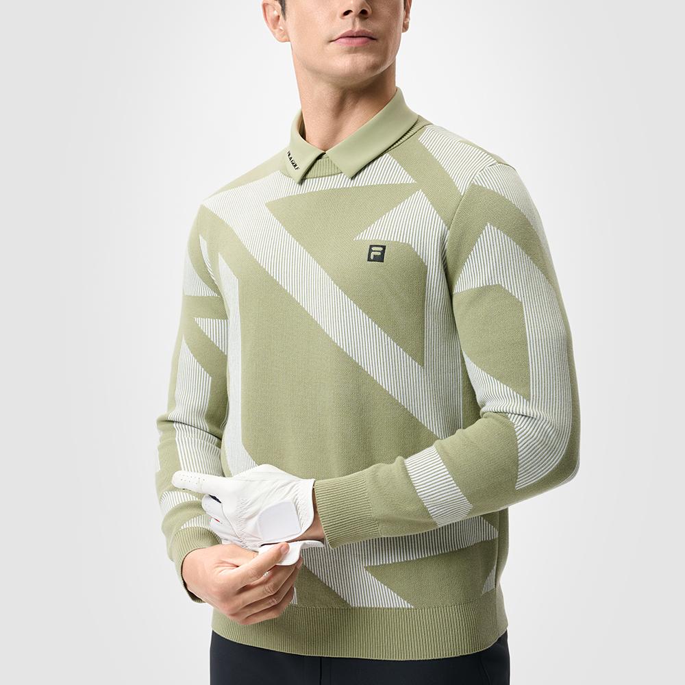 Fila Golf Series Logo Fashion Comfortable Casual Round Neck Long Sleeve Knit Sweater Men Sweater A11M515403F-ZC