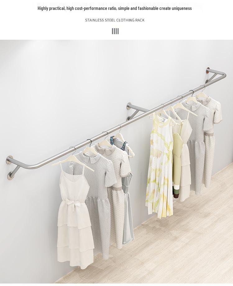 Wall-Mounted Garment Display Rack for Women's and Children's Clothing Stores