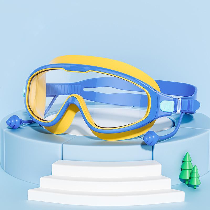 

Childrenswimming Goggles Waterproof Large Frame Hd Anti-Fog Transparent Boy Girl Swimming Glasses Diving жёлтый