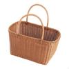 Hand Woven Basket Imitation Rattan Reusable Home Use Empty Picnic with Double Handles for