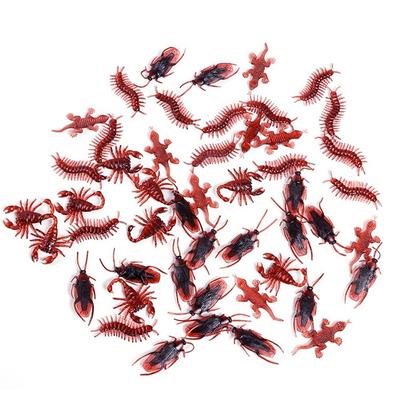 10Pcs Halloween Black Bat Prank Funny Trick Joke Toys Lifelike Rubber Bat Cockroach Centipede Scorpion Gecko Bug Halloween Toy