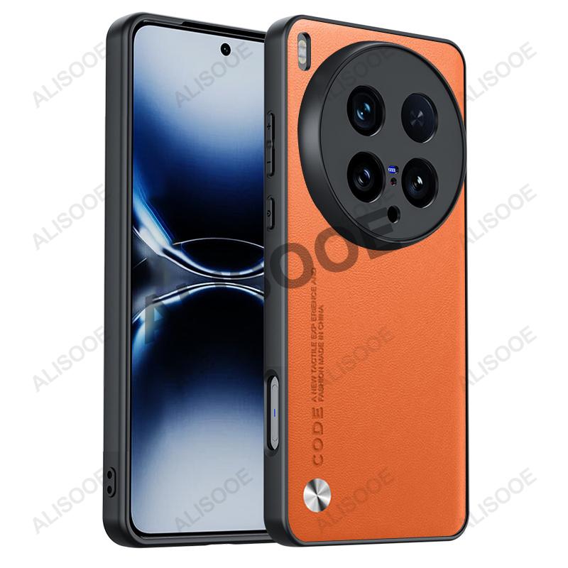 Shockproof Funda for VIVO X200 Ultra Case Luxury Fiber Texture PU Leather Protection Back Cover Capa