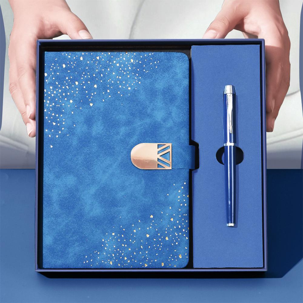 (Istnieje możliwość wygrawerowania logo) Notatnik biznesowy A5 z okładką w gwiazdy, zeszyt przedmiotowy dla studenta, skórzany notatnik, pamiętnik z klamrą