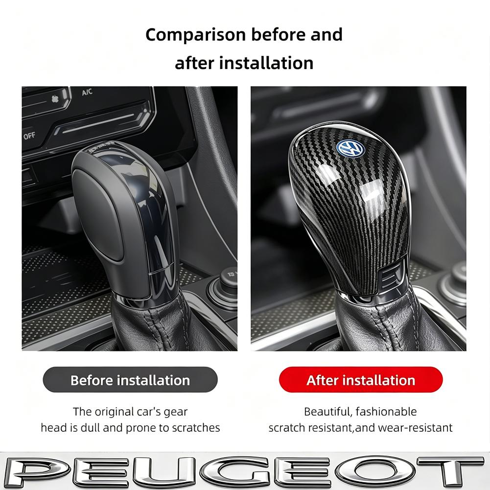 Car Carbon Fiber Gear Shift Knob Cover Scratch-Resistant Protective Case Accessories For VW Golf T‑Roc Tiguan Polo Passat MK7 6OJ7