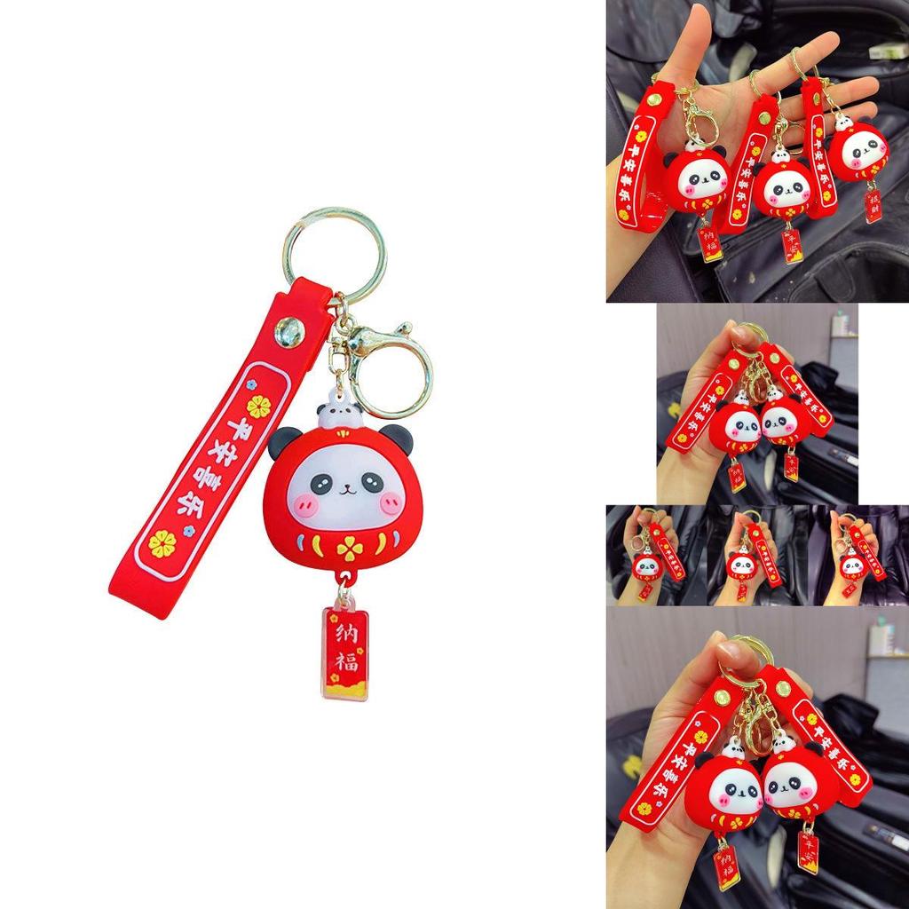 Cute Silicone Daruma Panda Keychain Charm Ideal Bag Accessory And Gift